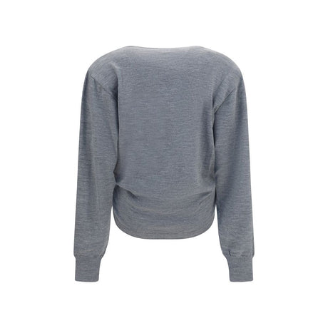 Magda Butrym Gray Wool Oves Aries Long Sleeve T-Shirt