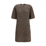 Fabiana Filippi Brown Wool Oves Aries Casual Dress