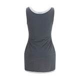 Miu Miu Gray Recycled Polyamide Casual Dress