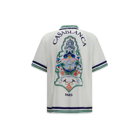 Casablanca White Silk Shortsleeve Shirt