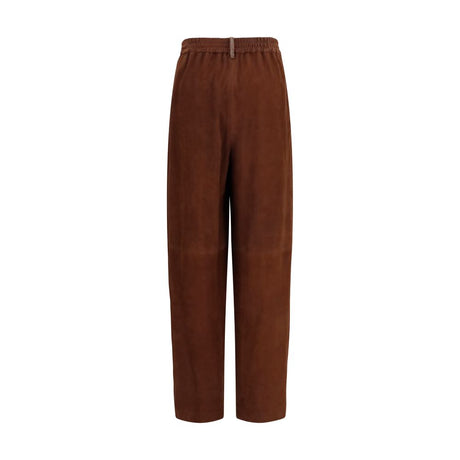Fabiana Filippi Brown Leather Casual Pants