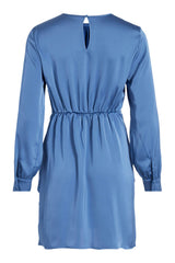 Vila Clothes Blue Polyester Short Dress
