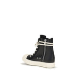 Rick Owens Black Calf Leather Bos Taurus High Top Sneakers