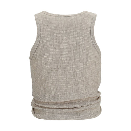 Magda Butrym Beige Lyocell Sleeveles T-Shirt