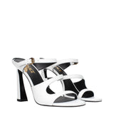 Versace White Leather Stiletto Heel Sandals