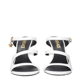 Versace White Leather Stiletto Heel Sandals