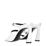 Versace White Leather Stiletto Heel Sandals