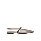 Brunello Cucinelli Beige Leather Ballet Flats