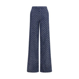 Gucci Blue Cotton Casual Pants