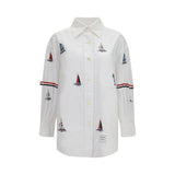 Thom Browne White Cotton Pattern Shirt