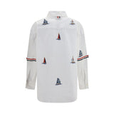 Thom Browne White Cotton Pattern Shirt