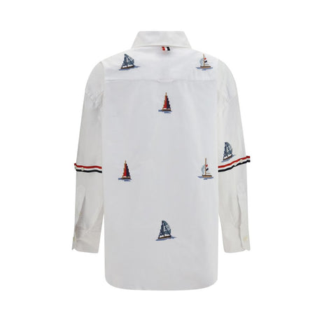 Thom Browne White Cotton Pattern Shirt