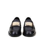 Dolce & Gabbana Black Calfskin Slip-On Loafers