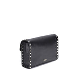 Valentino Garavani Black Calf Leather Bos Taurus Shoulder Bag
