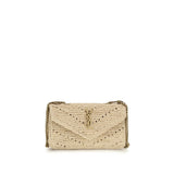 Saint Laurent Beige Raffia Shoulder Bag