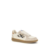 Burberry Beige Calf Leather Bos Taurus Sneakers