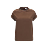 Brunello Cucinelli Brown Elastane T-Shirt