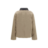 Brunello Cucinelli Beige Cotton Leather Jacket