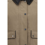 Brunello Cucinelli Beige Cotton Leather Jacket