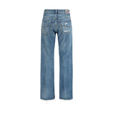 Balenciaga Blue Cotton Straight-Leg Jeans