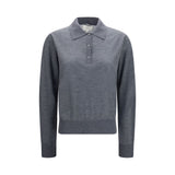 Loulou De Saison Gray Cashmere Polo Shirt