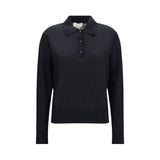 Loulou De Saison Black Cashmere Polo Shirt