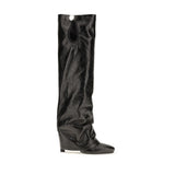 The Attico Black Calf Leather Bos Taurus Ankle Boots