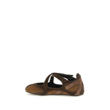 The Attico Brown Calf Leather Bos Taurus Ballet Flats