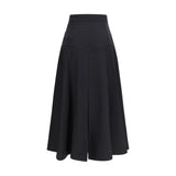 Burberry Black Wool Oves Aries Midi Skirt