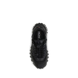 Moncler Black Calf Leather Bos Taurus Athletic Sneakers