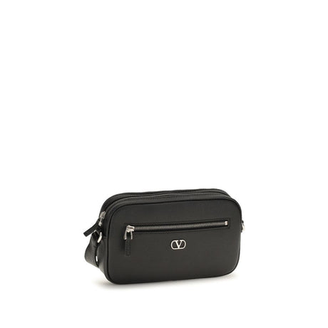 Valentino Garavani Black Calf Leather Bos Taurus Shoulder Bag