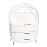 DwellStudio Dustproof Makeup Organizer for Cosmetics and Skincare - Stylish Storage Solution for Your Beauty Essentials Oval White