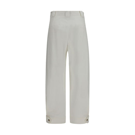 Max Mara White Cotton Cropped Pants