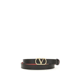 Valentino Garavani Black Calf Leather Bos Taurus Regular Belt