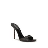 Paris Texas Black Calf Leather Bos Taurus Mules