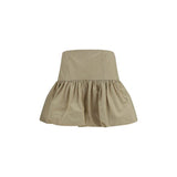 Ganni Beige Cotton Mini Skirt