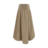 Ganni Beige Cotton Midi Skirt