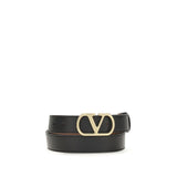 Valentino Garavani Black Calf Leather Bos Taurus Belt