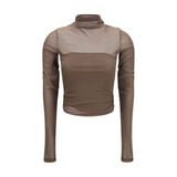 Lemaire Brown Polyamide Pattern Shirt