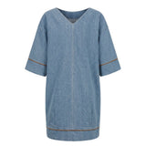 Trussardi Jeans Blue Cotton Women Dress
