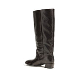 P.A.R.O.S.H. Brown Calf Leather Bos Taurus Flat Boots