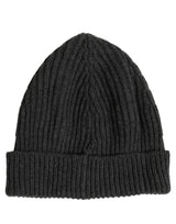 Dolce & Gabbana Men Charcoal Grey Ribbed Wool Knit Beanie One Size Hat