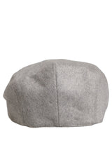 Dolce & Gabbana Men Light Grey Cashmere Newsboy Cabbie Cap Hat