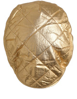 Dolce & Gabbana Men Gold Wide Quilted Newsboy Capello Hat