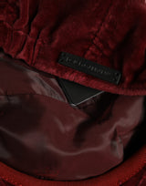 Dolce & Gabbana Men Dark Red Cotton Newsboy Capello Cabbie Hat
