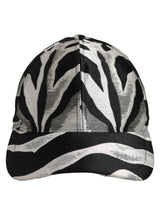 Dolce & Gabbana Men Black Silver Zebra Pattern Baseball Cap Hat