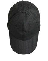 Dolce & Gabbana Men Dark Gray Herringbone Baseball Cap Hat