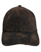 Dolce & Gabbana Men Brown Cotton Distressed Baseball Cap Hat