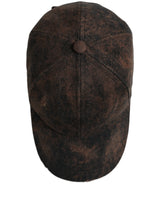 Dolce & Gabbana Men Brown Cotton Distressed Baseball Cap Hat
