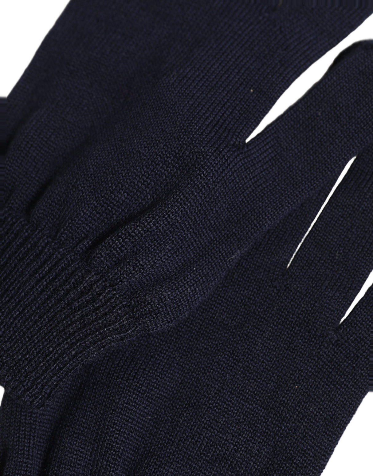Dolce & Gabbana Men Dark Blue Cashmere Knitted Winter Gloves